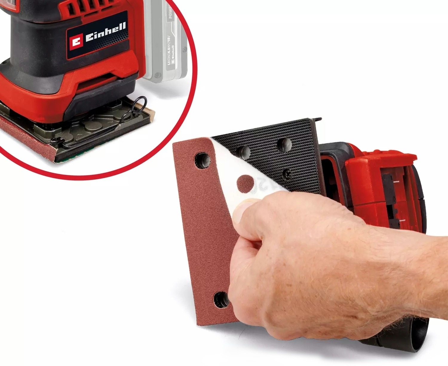 Шлифмашина вибрационная Einhell TE-OS 18/113 Li-Solo 18 (без АКБ и ЗУ), (4460731) фото 6