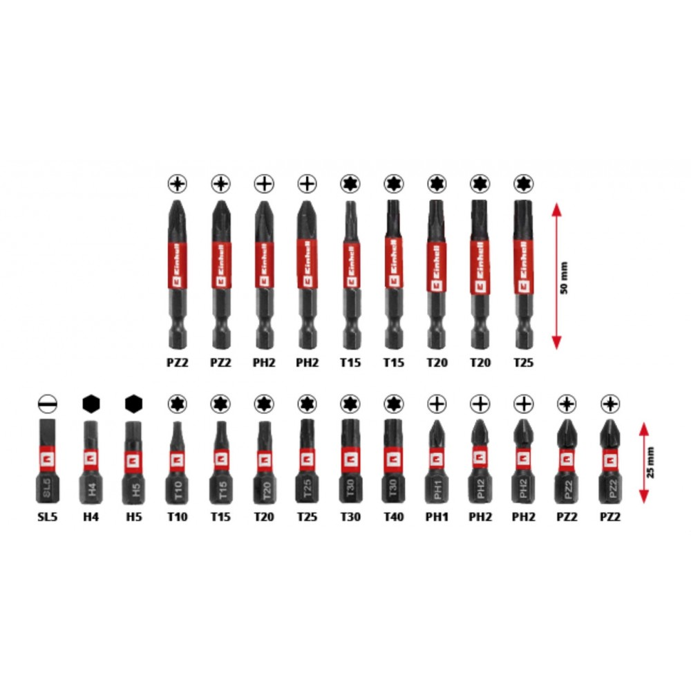 Набор бит и головок Einhell, 1/4
