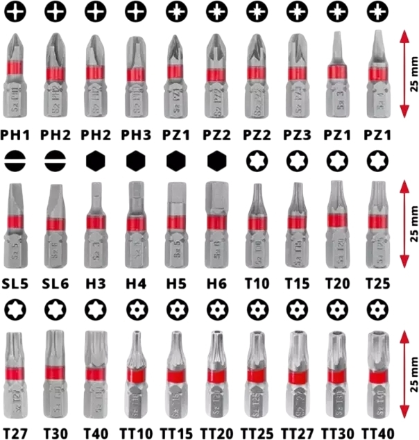 Набір біт Einhell, 1/4", 32шт, кейс (118693)фото