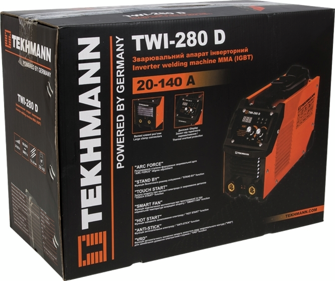 Сварочный аппарат инверторный Tekhmann TWI-280 D 280А 5.2кВт 170-270В (847857) фото 7