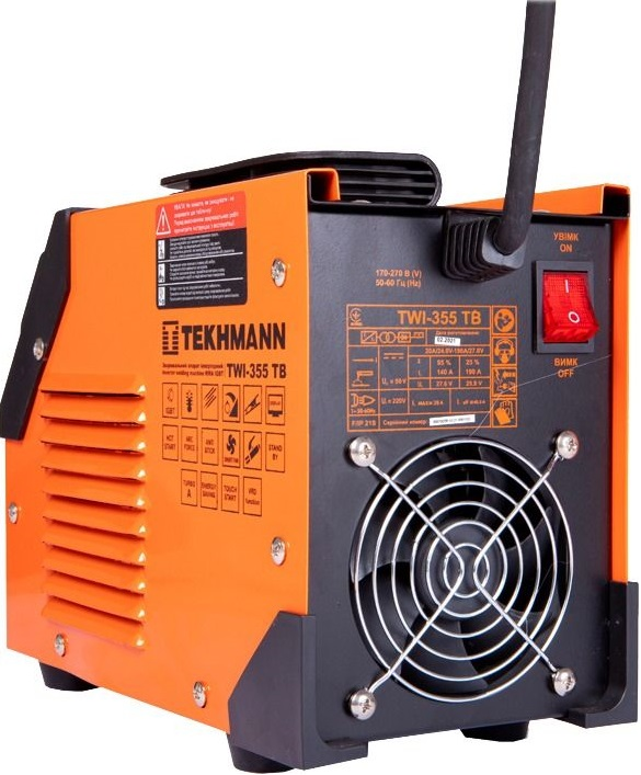 Сварочный аппарат инверторный Tekhmann TWI-355 TB 140А (190А turbo режим) 5.2-8.2кВт 170-270В (847861) фото 