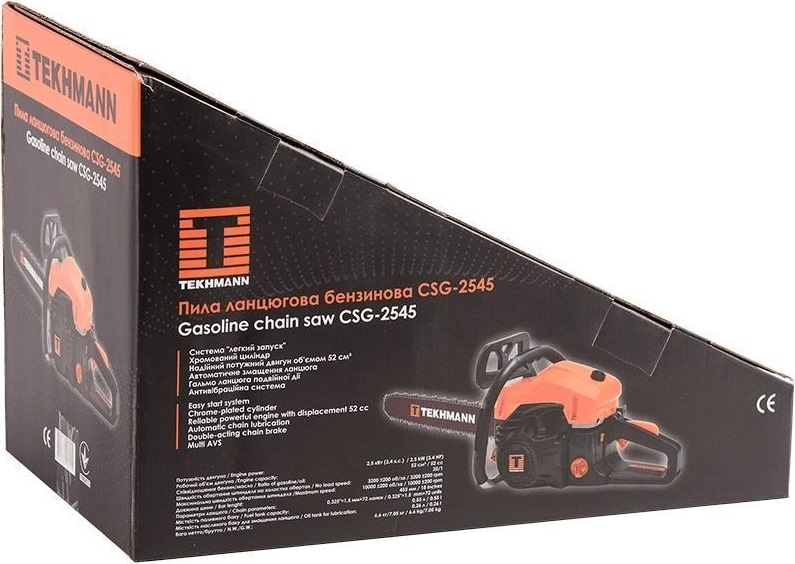 Пила цепная бензиновая Tekhmann CSG-2545 45,5 см 2.5 кВт/3.4 л.с (846832) фото 