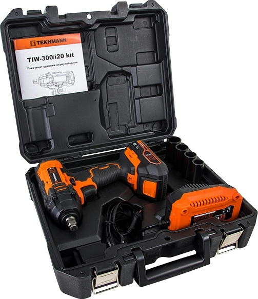 Гайковерт ударный аккумуляторный Tekhmann TIW-300/i20 kit 20В (848398) фото 