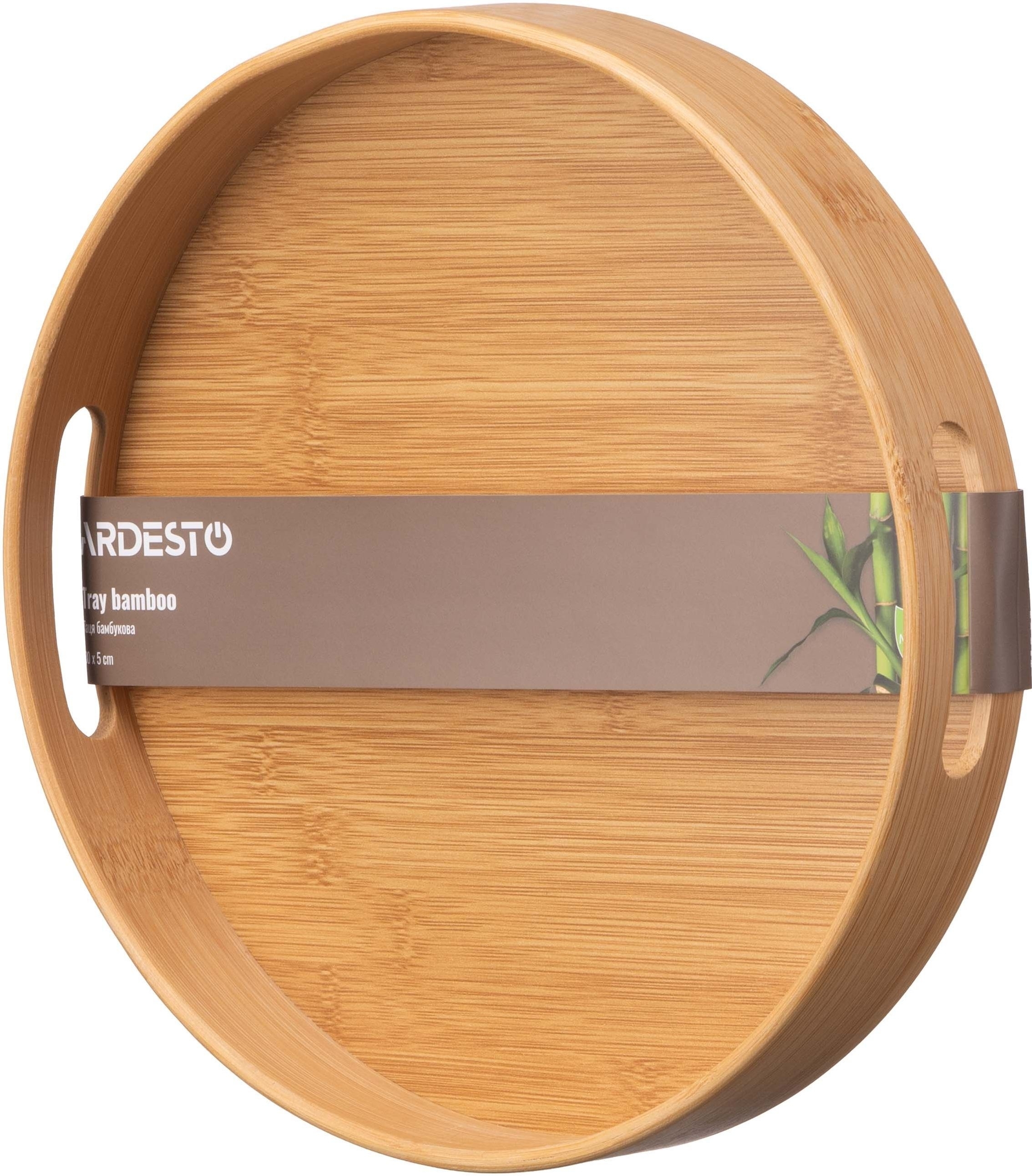 Поднос ARDESTO Midori, 30х5см, бамбук, круглый (AR1430BR) фото 4