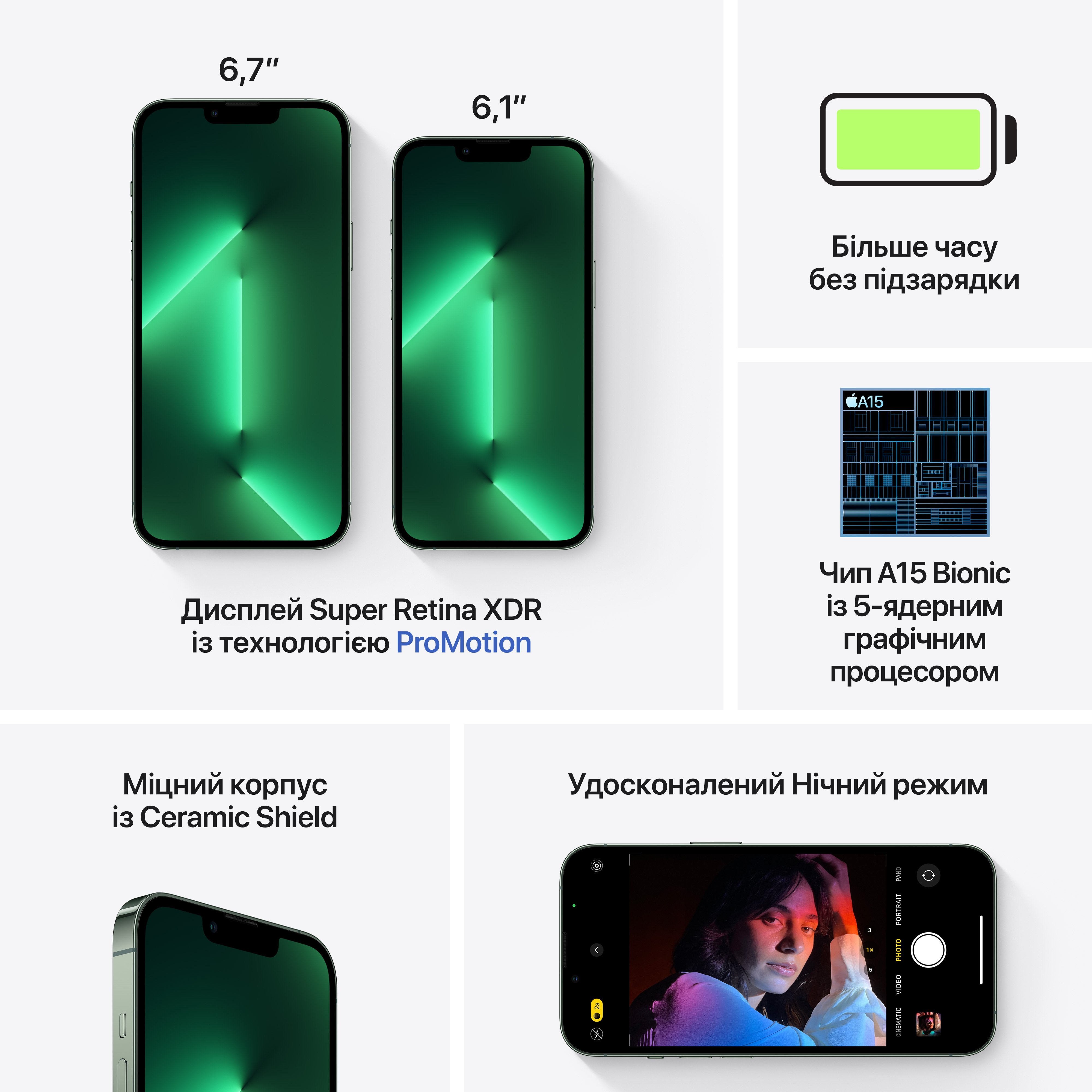 Смартфон Refurbished Apple iPhone 13 Pro 128GB Alpine Green (Идеальное состояние,A+) фото 8