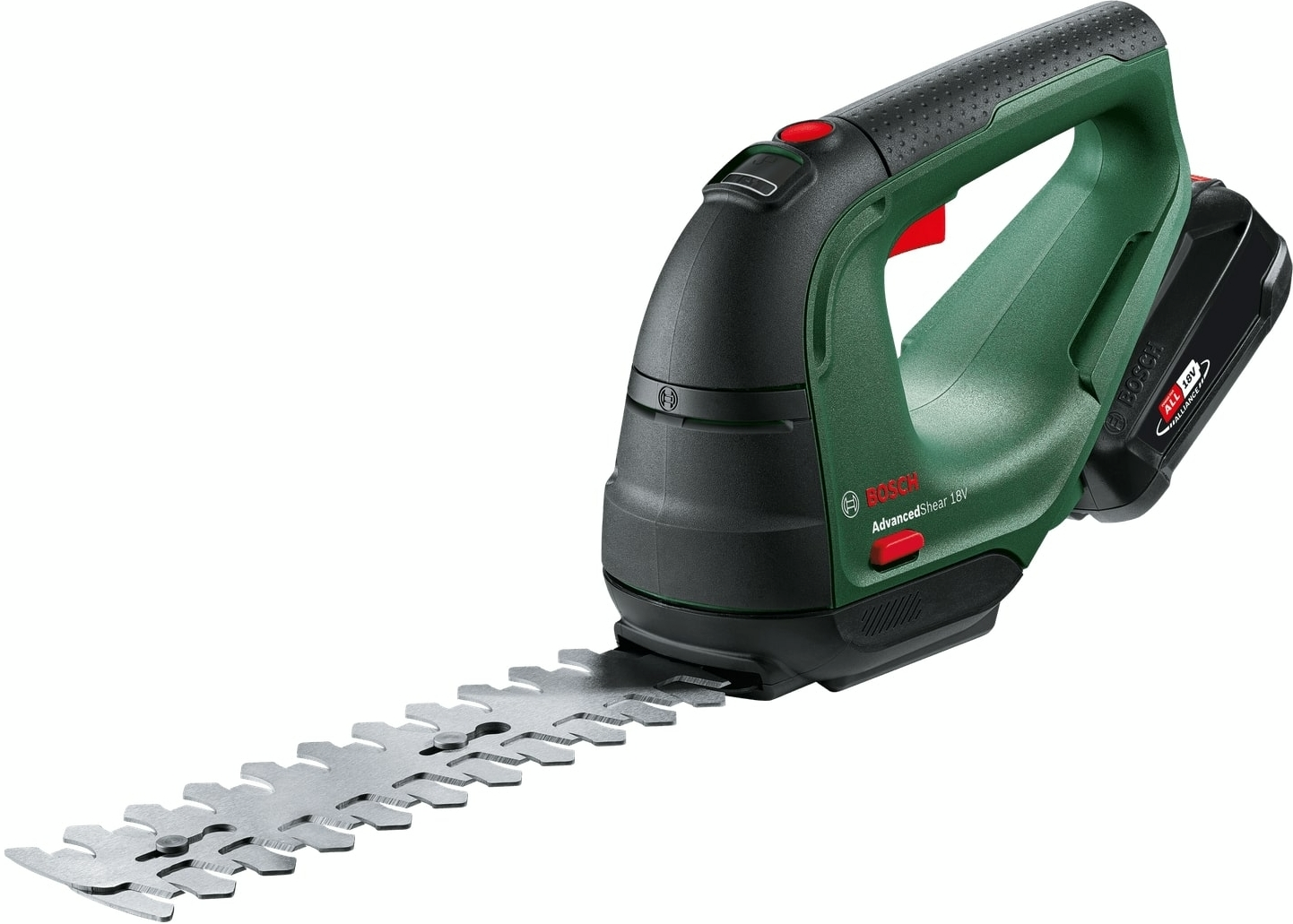 Ножиці для трави Bosch AdvancedShear 18В-10 + насадка кущоріз без АКБ та ЗП (0.600.857.001)фото