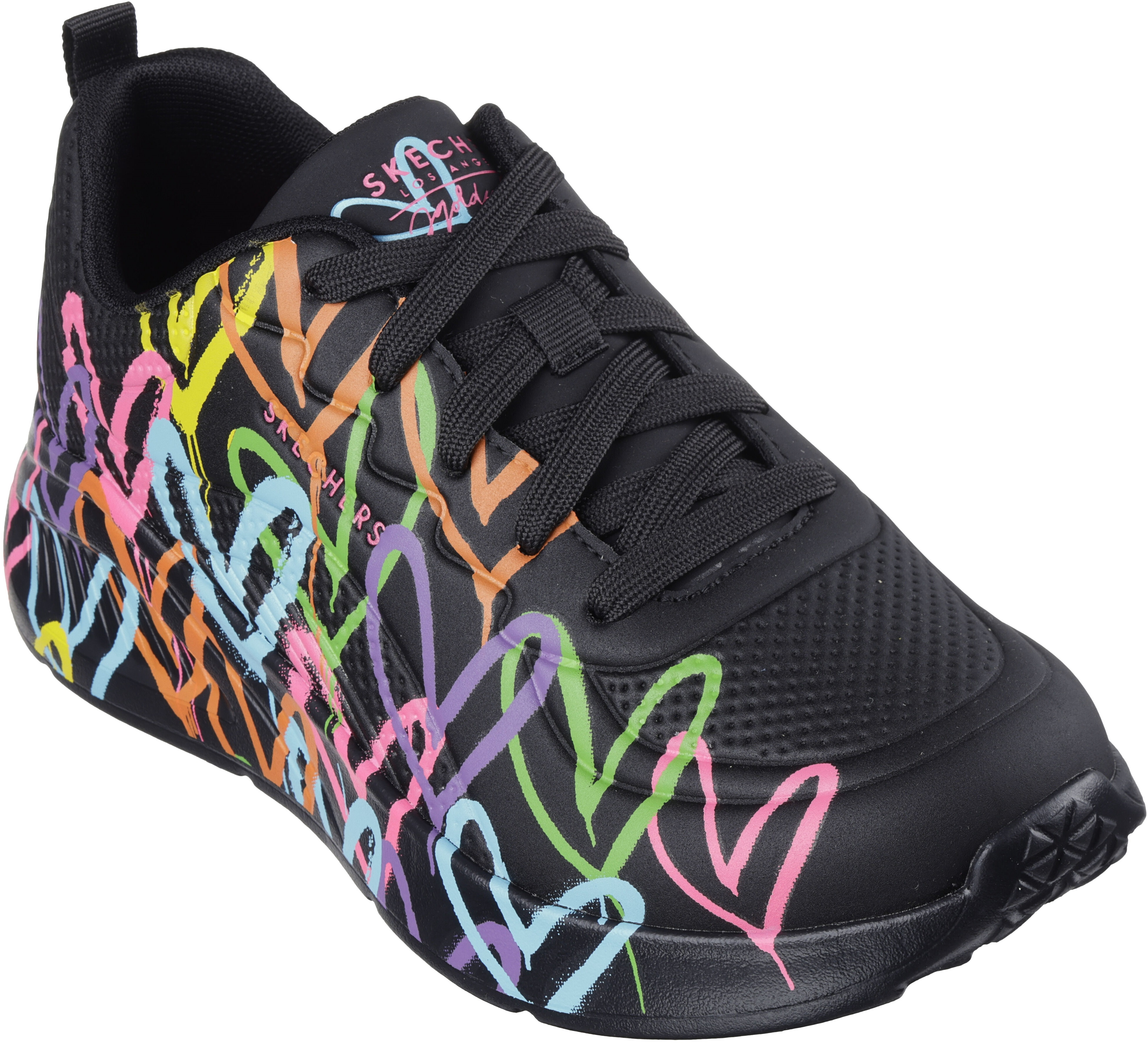 Кроссовки женские Skechers Uno Lite - Heart of Hearts 177977 BKMT 36 (6 US) черные фото 3