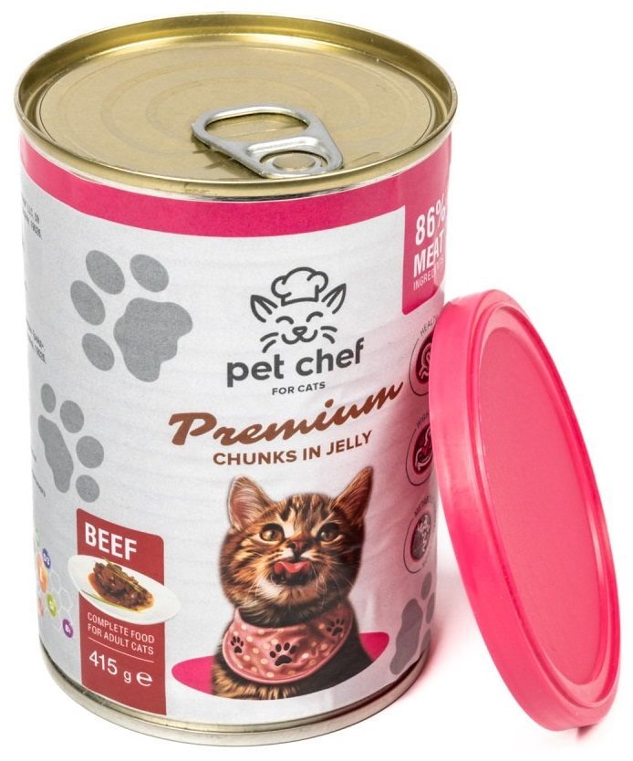 Влажный корм для кошек Pet Chef с говядиной 415 г фото 6