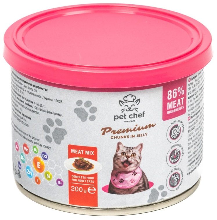 Влажный корм для кошек Pet Chef Мясной микс 200 г фото 6