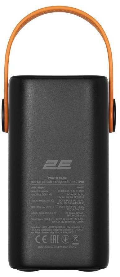 Портативний акумулятор 2Е 40000mAh PD+QC 65W, Black (2E-PB4002-BLACK)фото