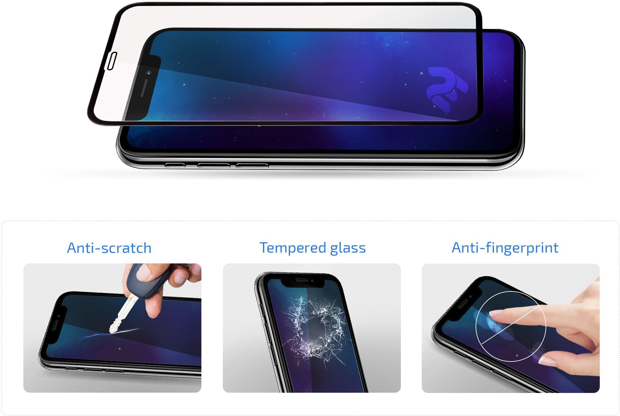 Захисне скло 2E для Samsung Galaxy A16 (A165) , 2.5D FCFG, (1 Pack), black border (2E-G-A16-SMFCFG-BB)фото5