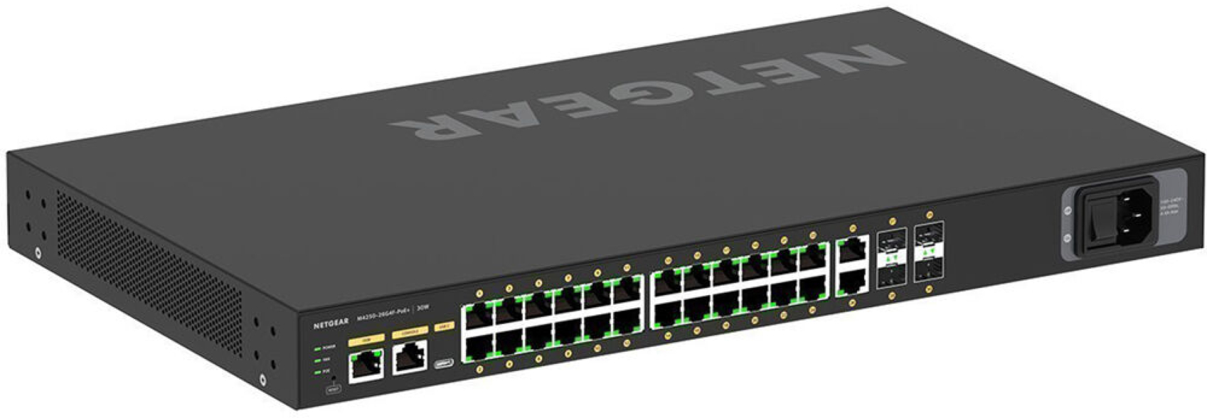Коммутатор NETGEAR M4250-26G4F-PoE+ (GSM4230P), 26xGE (24xPoE), 4xSFP, AV Line, 300Вт, Управляемый L2 фото 4