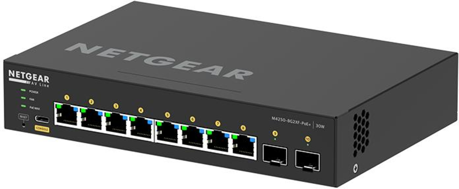 Коммутатор NETGEAR M4250-8G2XF-PoE+ (GSM4210PX), 8xGE PoE, 2xSFP+, 220Вт, AV Line, Управляемый L2 фото 3