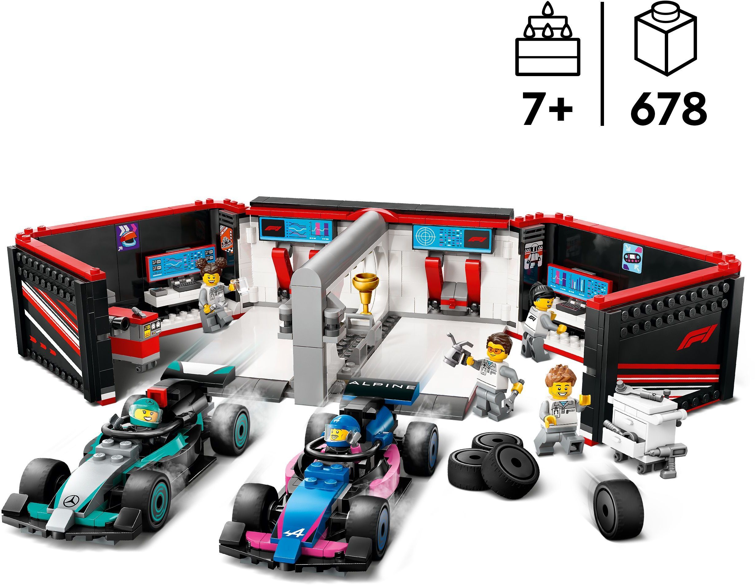 LEGO 60444 City Гараж F1 и автомобили Mercedes-AMG и Alpine фото 2