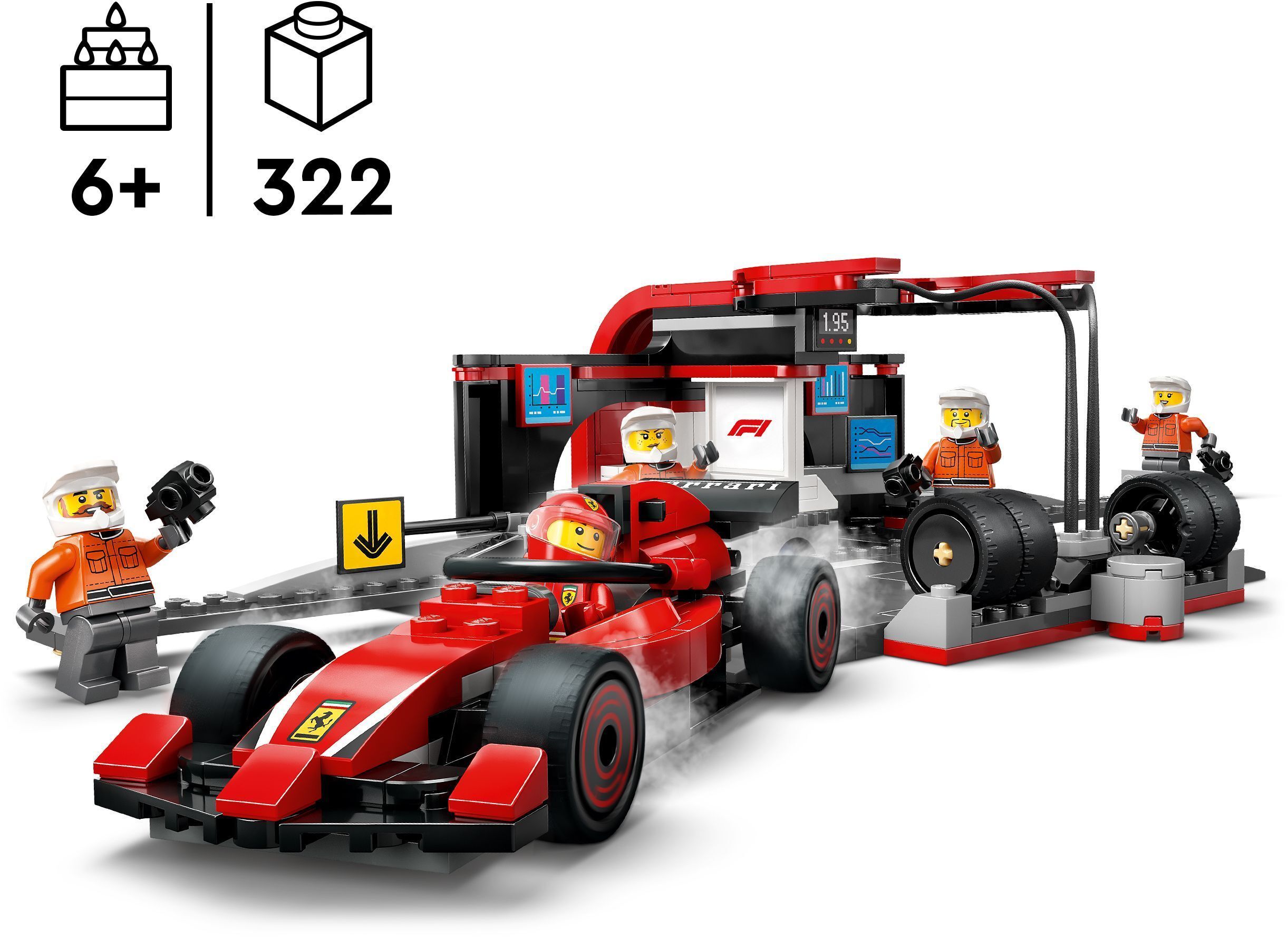 LEGO 60443 City Пит-стоп и пит-экипаж F1 с болидом Ferrari фото 2