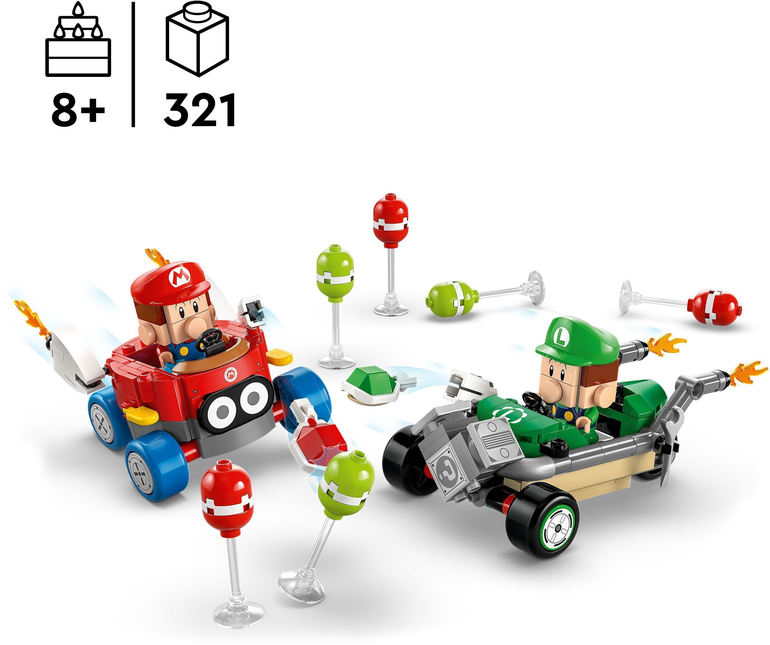 LEGO 72034 Super Mario Mario Kart – Baby Mario vs. Baby Luigi фото 2