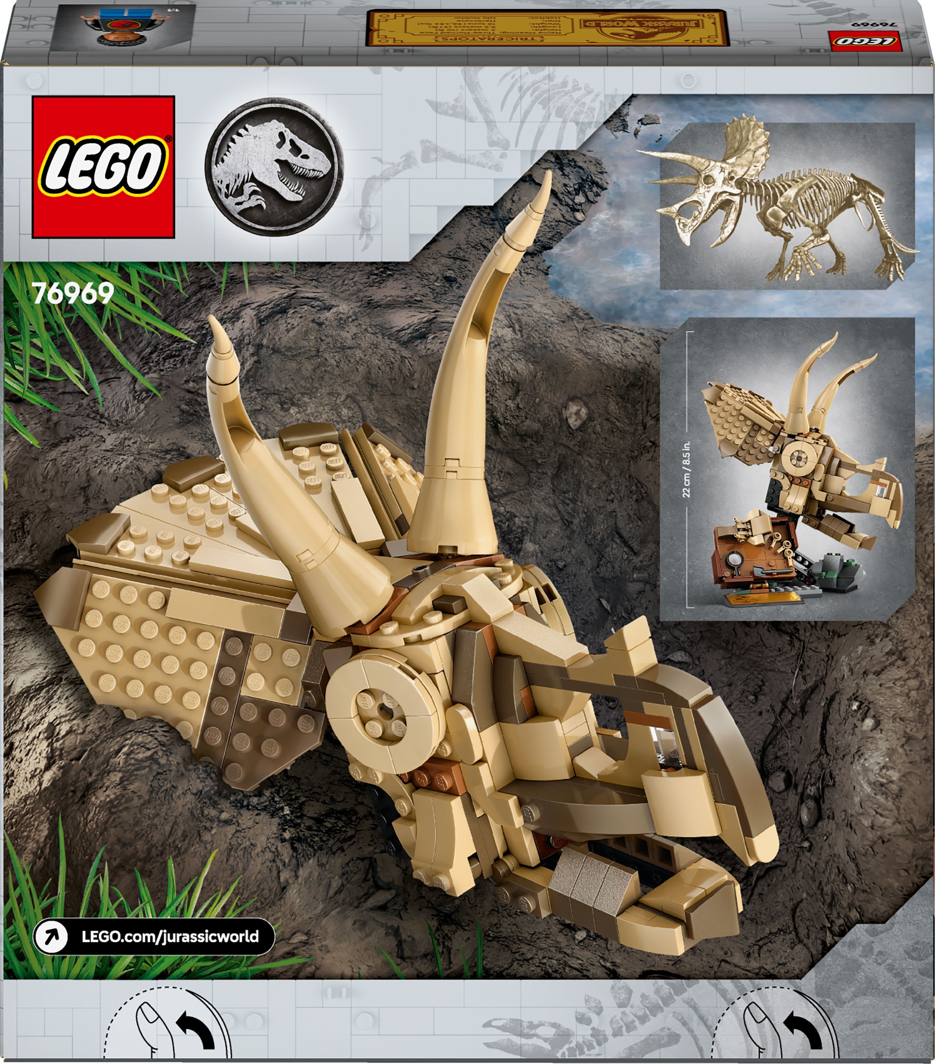 LEGO 76969 Jurassic World Скам'янілості динозаврів: череп трицератопсафото11