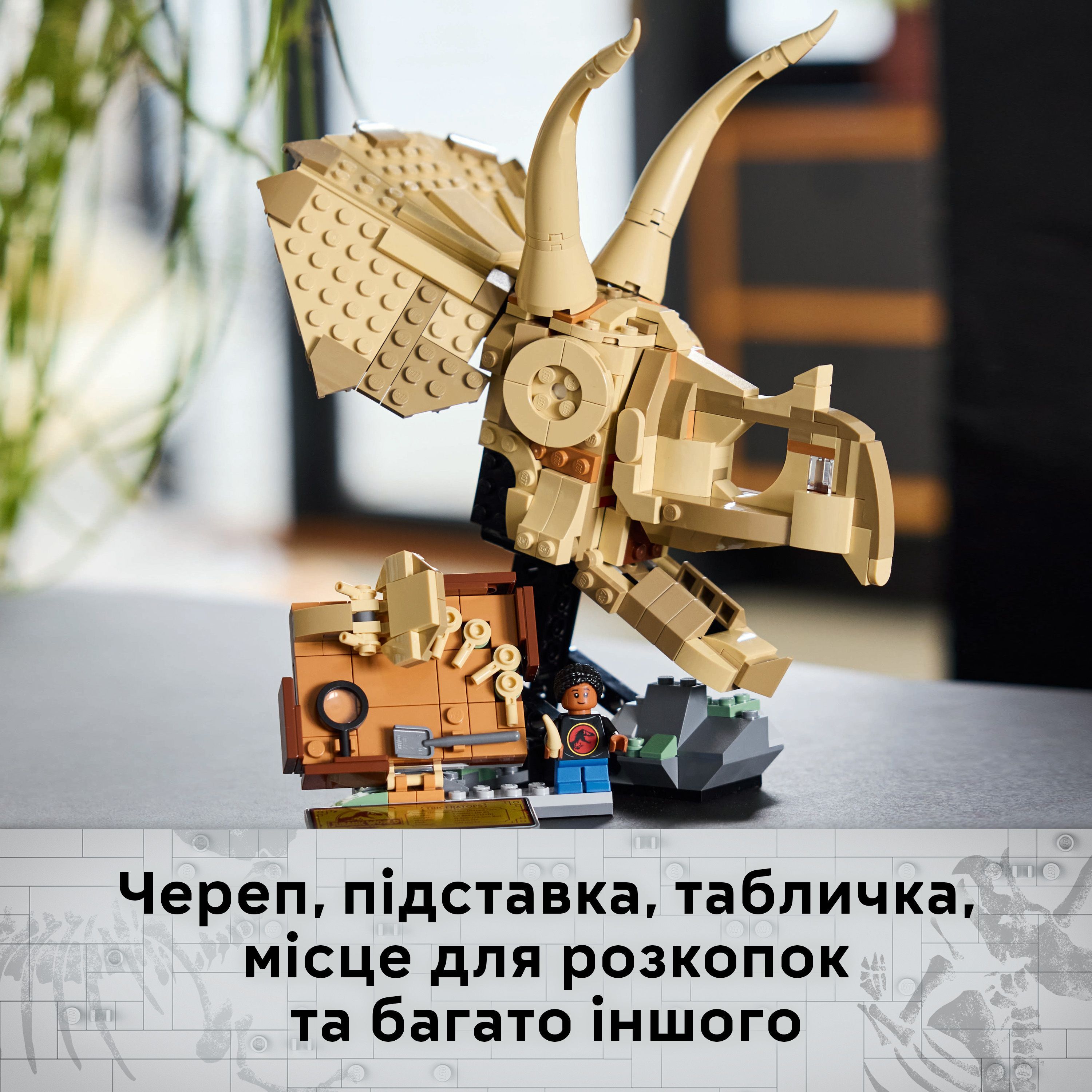 LEGO 76969 Jurassic World Окаменелости динозавров: череп трицератопса фото 5