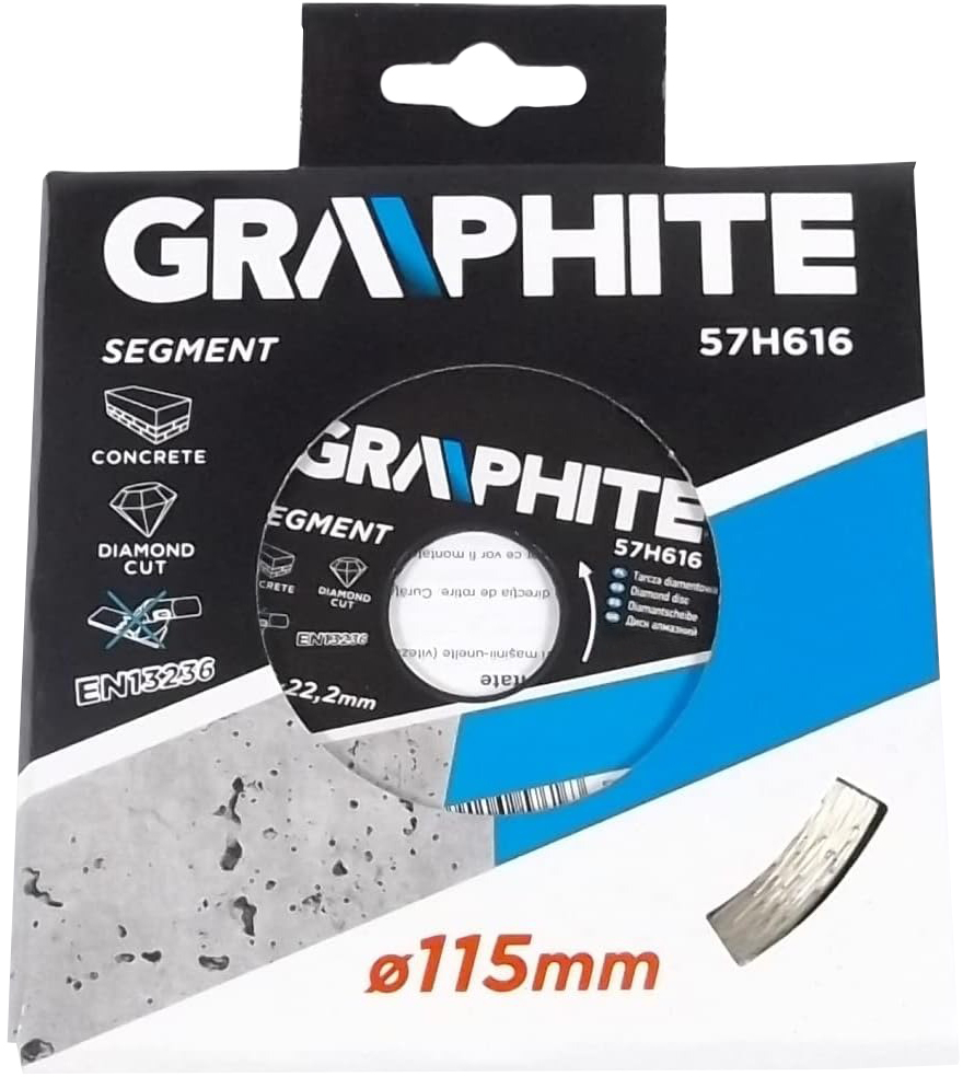 Диск алмазний GRAPHITE 115х22.2мм (57H616)фото2