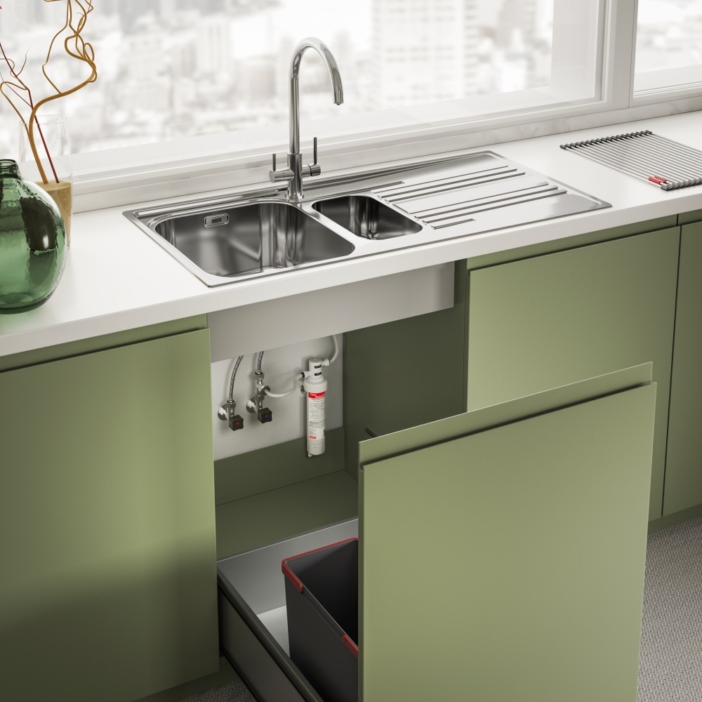 Змішувач для кухні Franke Lina Clear Water, 272 мм, 1+1фільтр, хром (160.0702.660)фото