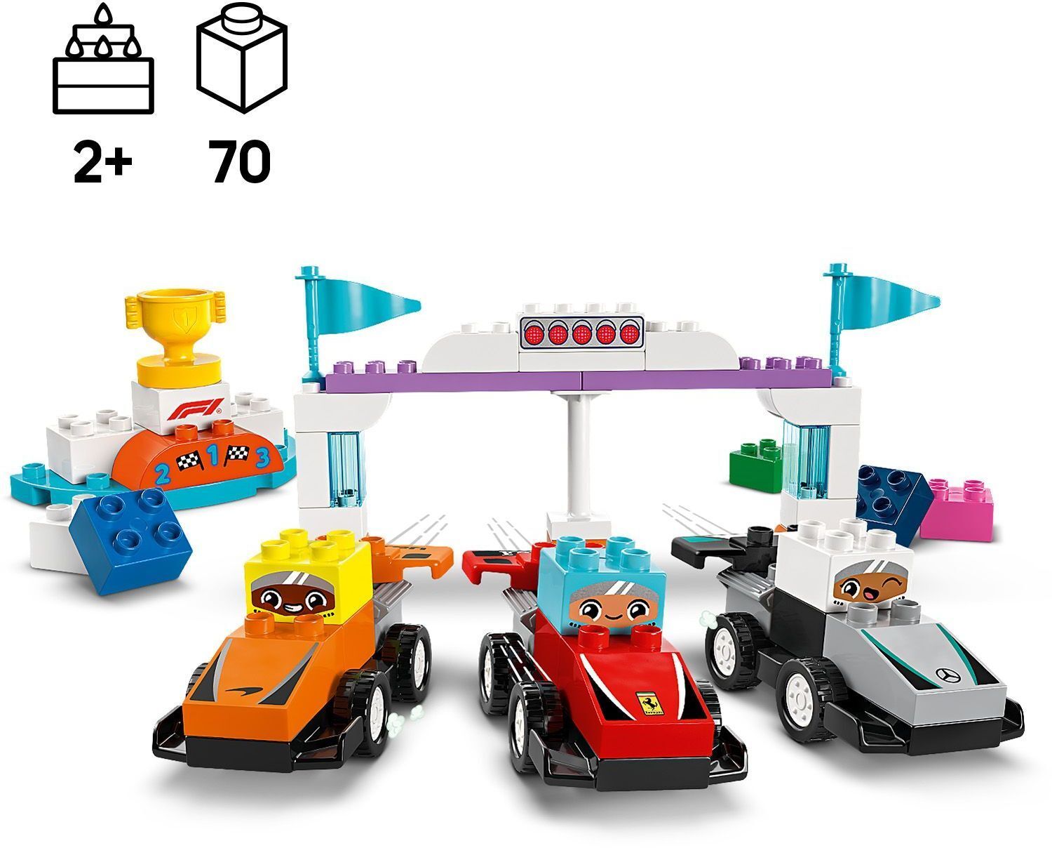 LEGO 10445 DUPLO Town Автомобили для гонки и пилоты команд Формулы-1 фото 2