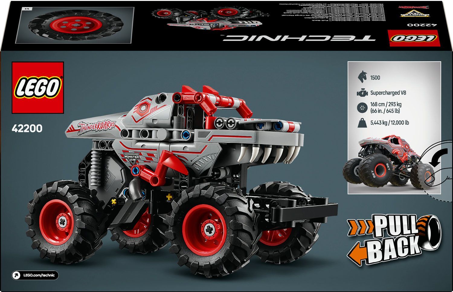 LEGO 42200 Technic Monster Jam ThunderROARus с инерционным двигателем фото 11
