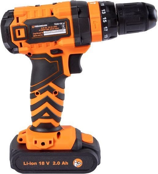 Шурупокрут-дриль акумуляторний Tekhmann TCD-18 Li 2.0 18В 2х2А·г (851219)фото