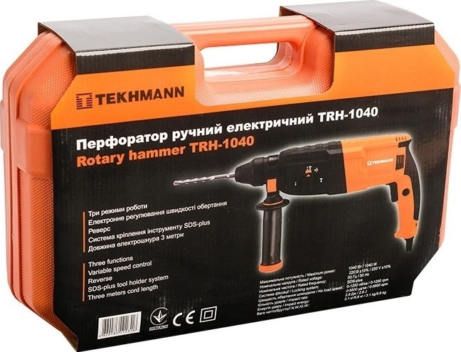 Перфоратор Tekhmann TRH-1040 SDS-Plus 1040Вт (845233) фото 