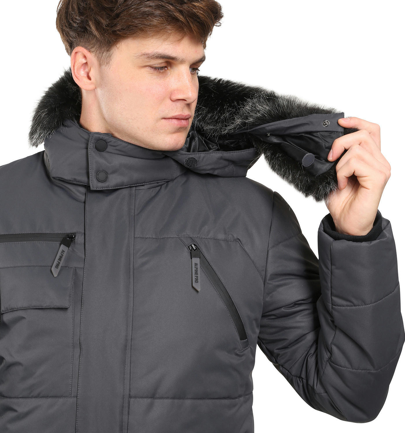 Куртка мужская Alpine Pro Werd MJCD681 779 S серая фото 