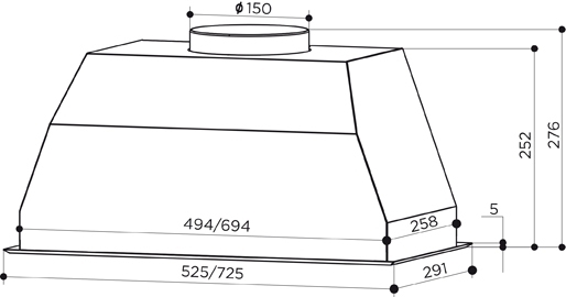 Вбудована витяжка Faber BI 52 SS 2LS (305.0588.062)фото2