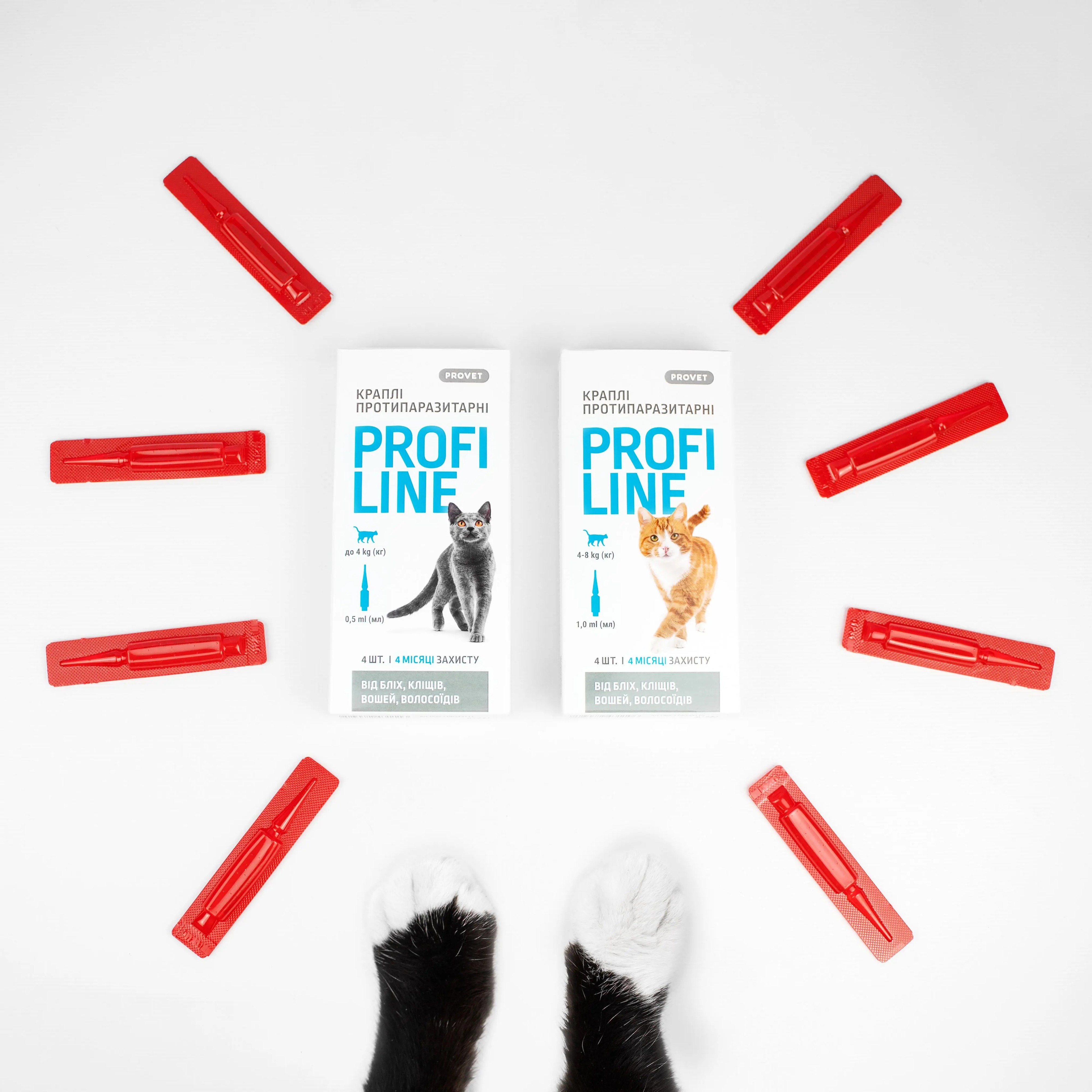 Капли для кошек до 4 кг инсектоакарицид ProVET Profiline 4 пипетки по 0,5 мл фото 3