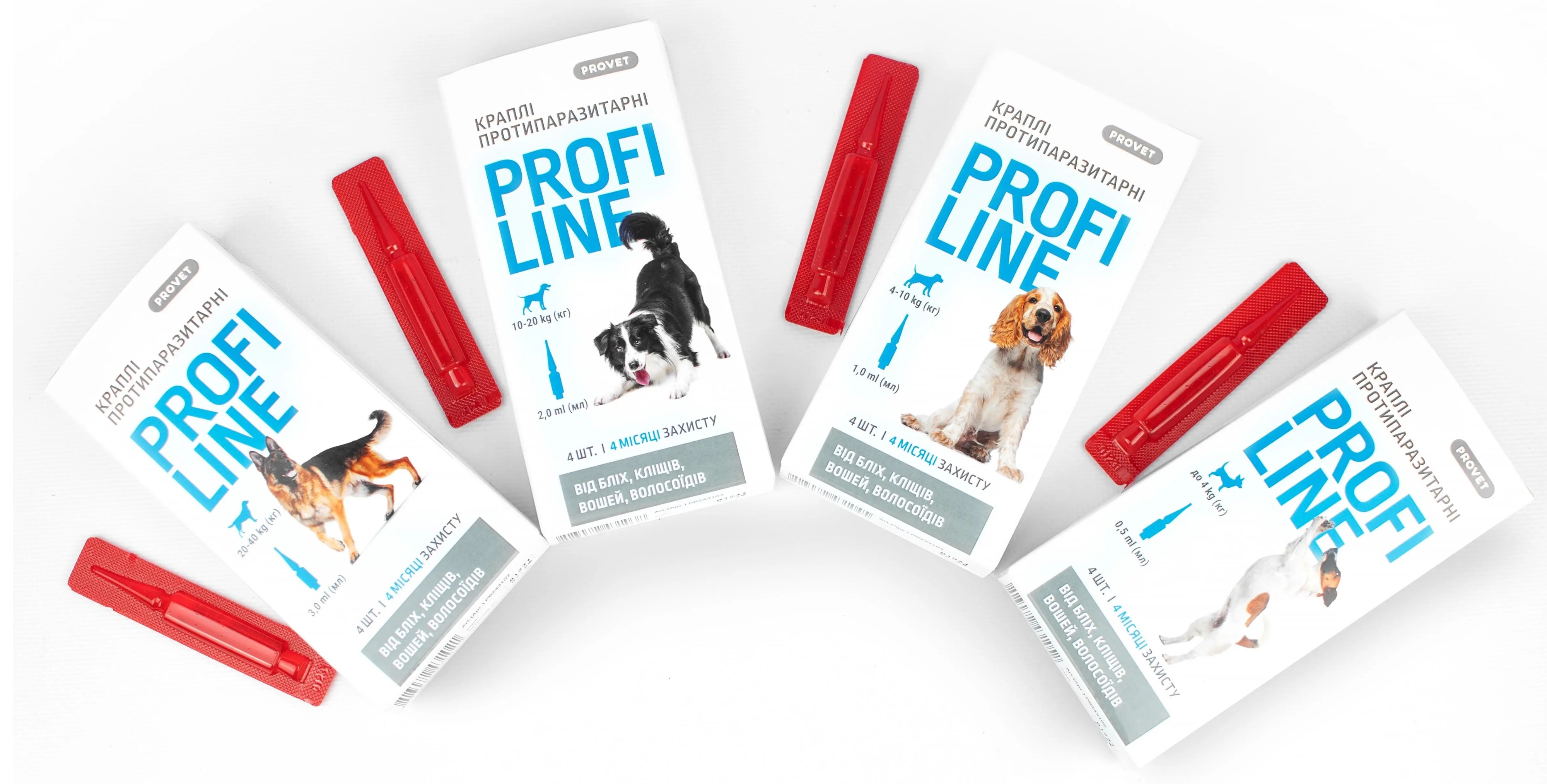 Краплі для собак 20-40 кг інсектоакарицид ProVET Profiline 4 піпетки по 3,0 млфото3