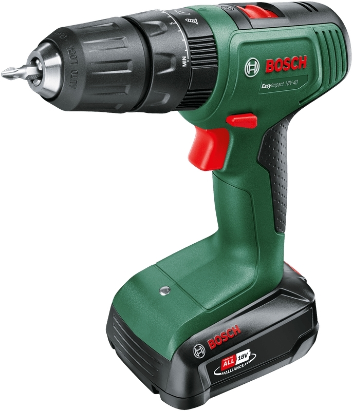 Шуруповерт-дриль ударнbй акумуляторний Bosch EasyImpact 18V-40 18В 1х1.5А год (0.603.9D8.101)фото