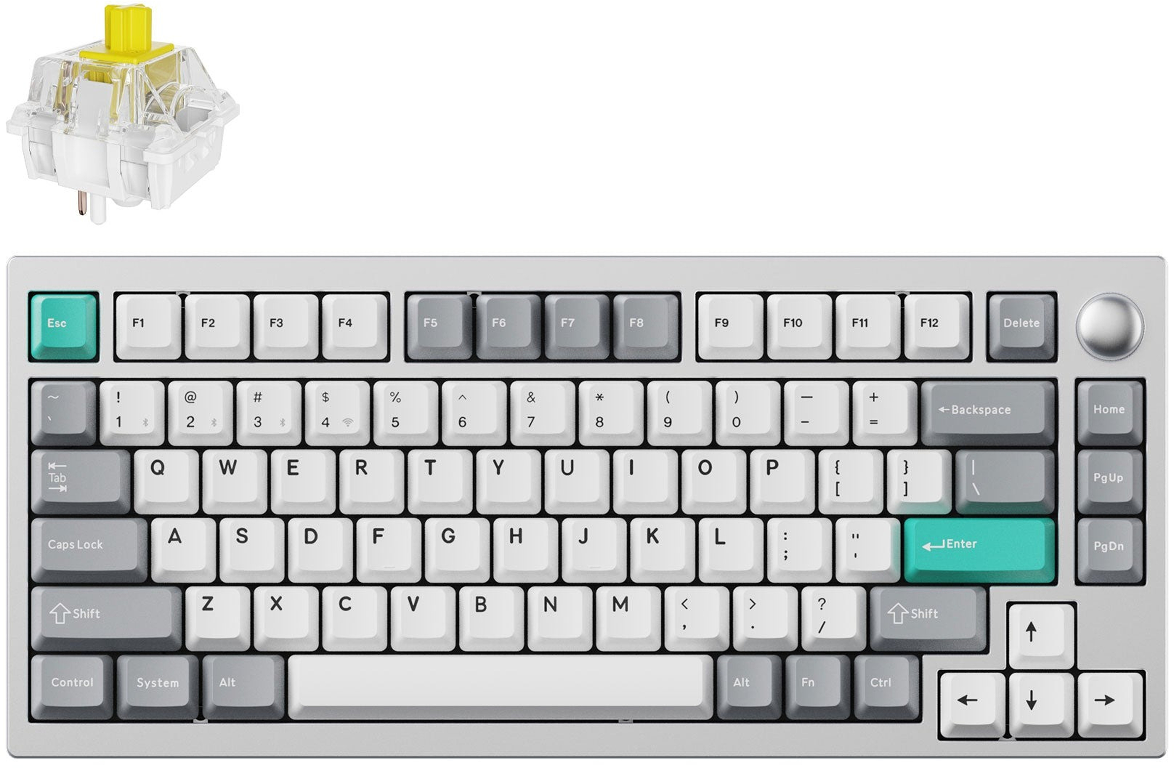 Клавиатура Lemokey P1 Pro 81Key, K Super Banana, WL/BT, QMK/VIA, Hot-Swap, EN/UKR, RGB, Knob, Space Silver фото 