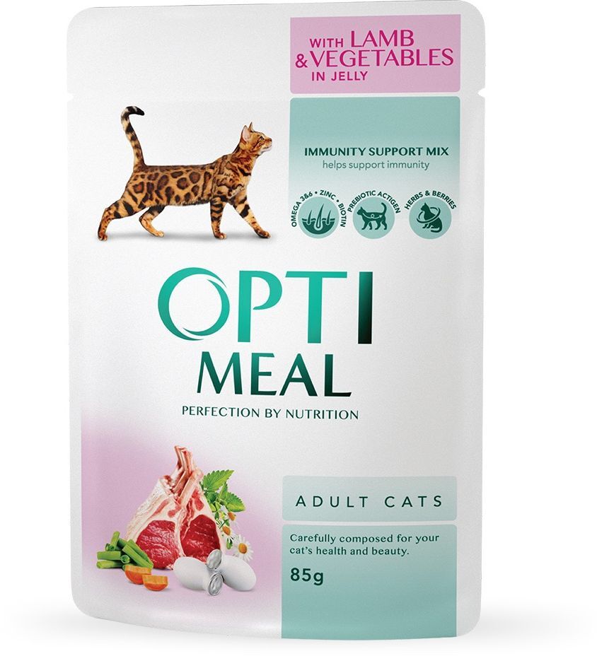 Вологий корм Optimeal для дорослих котів 4*85гфото