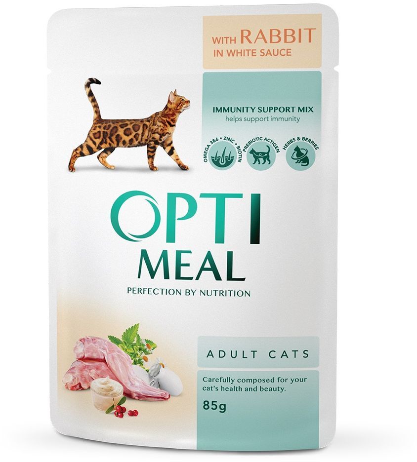 Вологий корм Optimeal для дорослих котів 4*85гфото