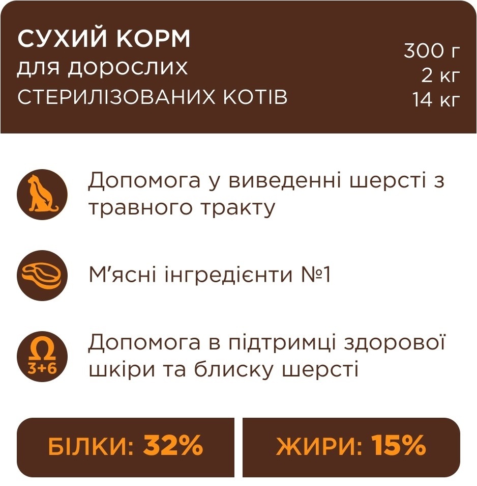 Сухой корм для стерилизованных котов Club 4 Paws Premium 300г фото 3