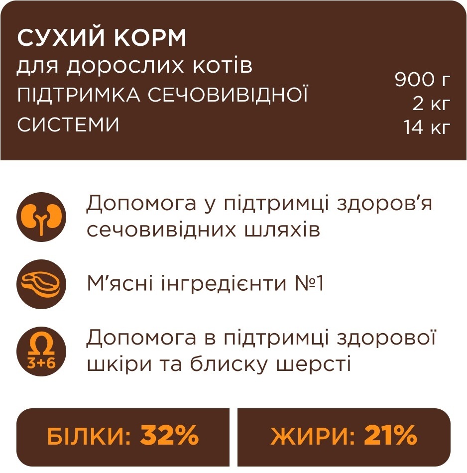 Сухой корм для котов Club 4 Paws Premium мочевыводящий 900г фото 3