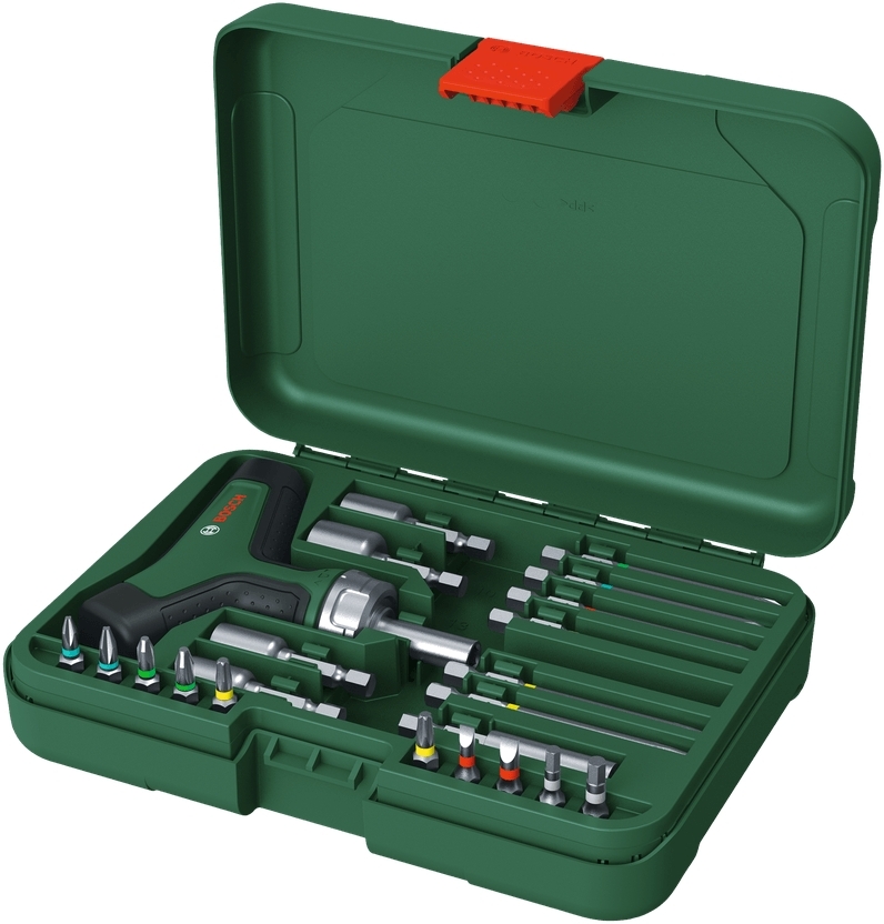 Набір викруток Bosch з тріскачкою з Т-подібною рукояткою 22 шт. (1.600.A02.Z9T)фото