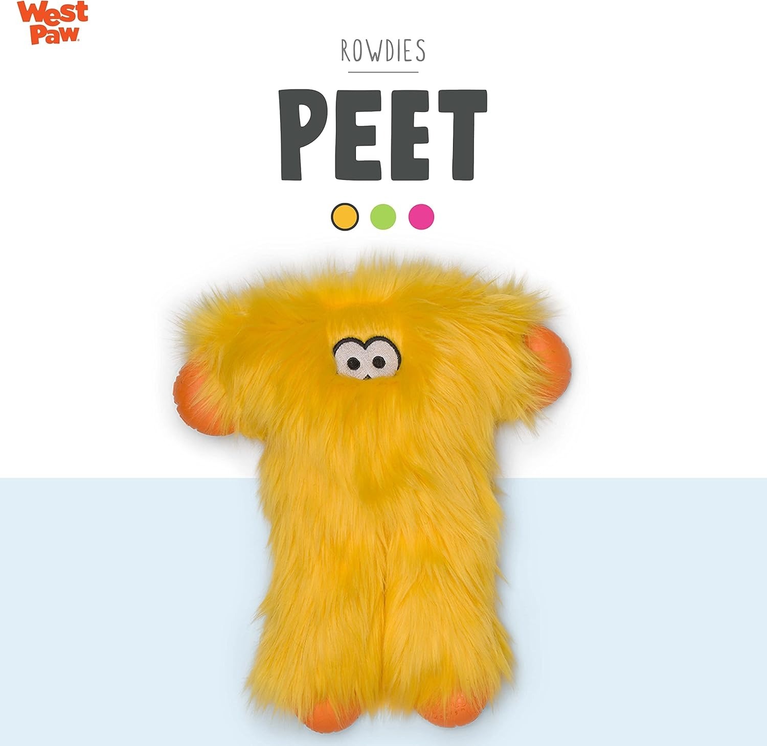 Іграшка пищалка для собак West Paw Peet Піт пухнастий лимоннийфото6