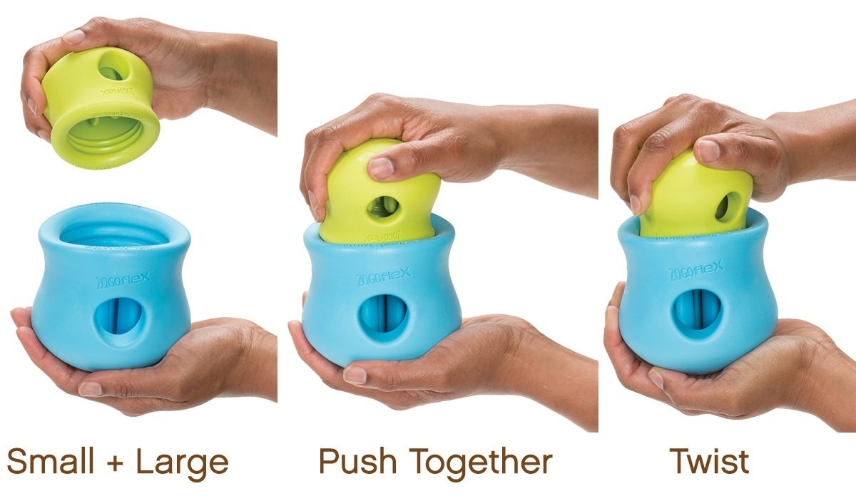 Игрушка для собак West Paw Toppl Small Топпл для лакомства маленький зеленый 8см фото