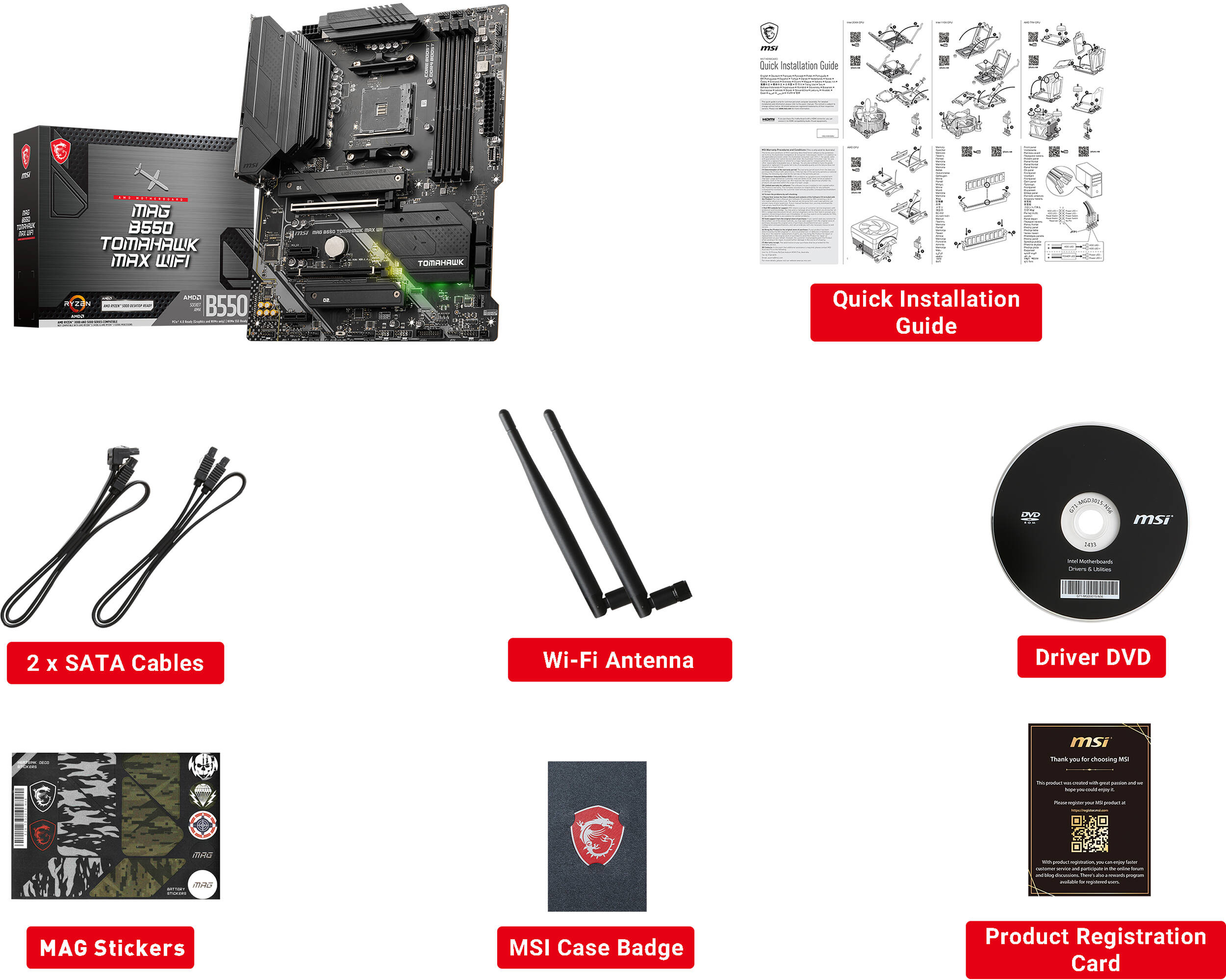 Материнcкая плата MSI MAG B550 TOMAHAWK MAX WIFI (911-7C91-062) фото 7