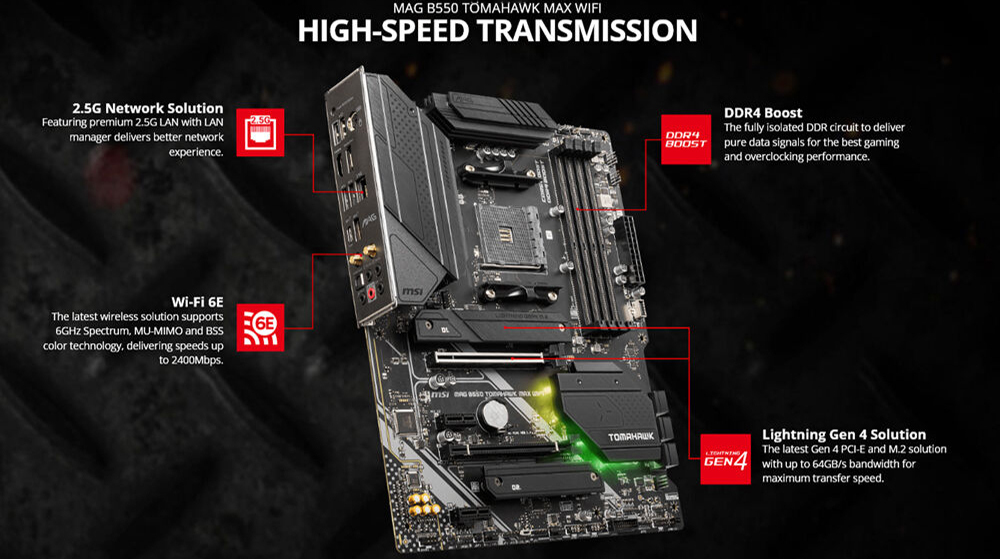 Материнcкая плата MSI MAG B550 TOMAHAWK MAX WIFI (911-7C91-062) фото 9
