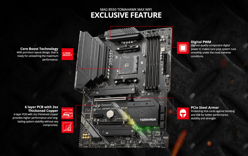 Материнcкая плата MSI MAG B550 TOMAHAWK MAX WIFI (911-7C91-062) фото 10