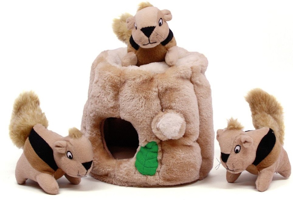 Іграшка інтерактивна для собак Outward Hound Білка-Схованка маленька коричневафото3