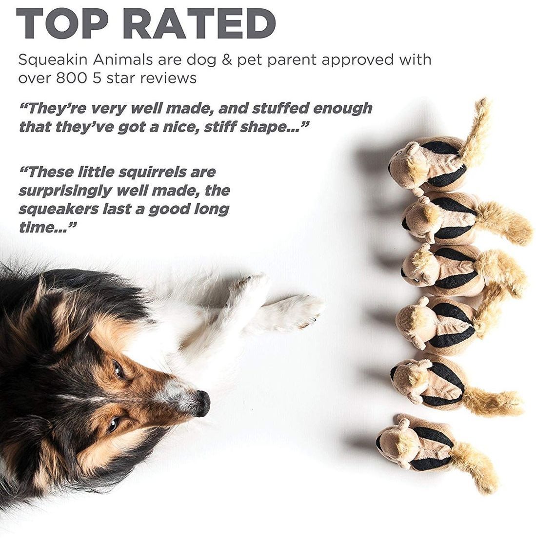 Іграшка-пищалка для собак Outward Hound Білки коричневі 3 штфото4