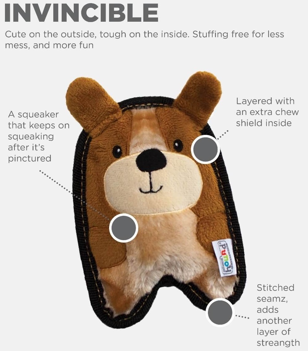 Іграшка-пищалка для собак Outward Hound Цуценя міні коричневефото2