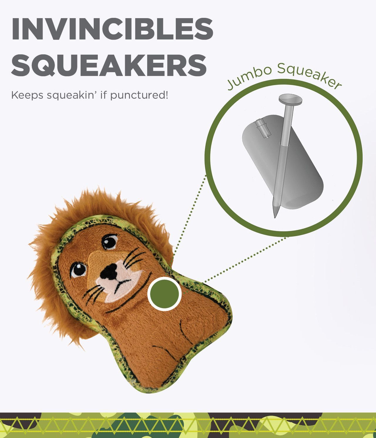 Іграшка-пищалка для собак Outward Hound Xtreme Лев маленький помаранчевийфото7