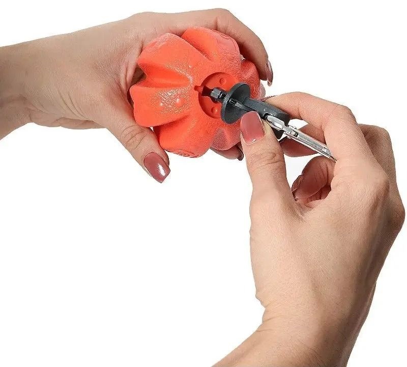 Іграшка Dexas Off Leash м'яч з карабіном помаранчевийфото3