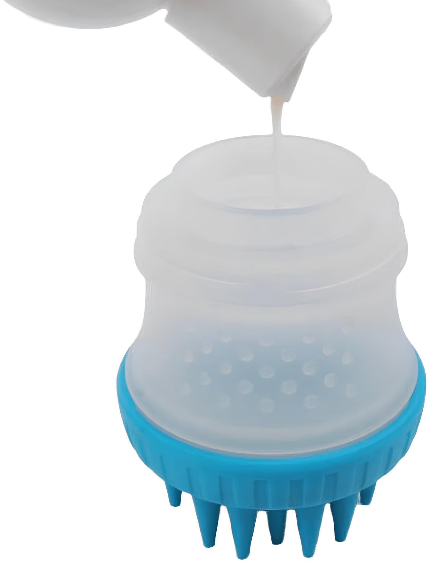 Щетка Dexas Scrubbuster с емкостью для шампуня голубая фото 3
